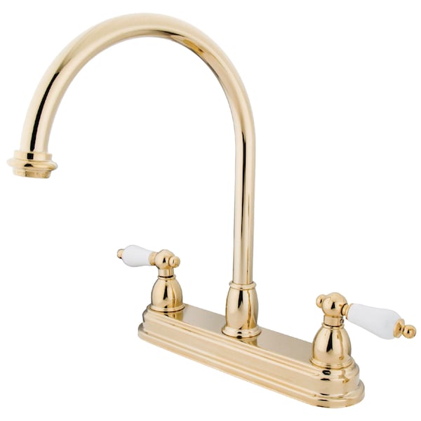 Restoration Centerset Kitchen Faucet, Polished Brass